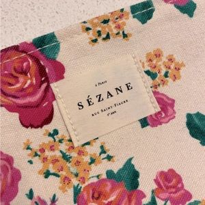 Sezane Floral Zip Bag
